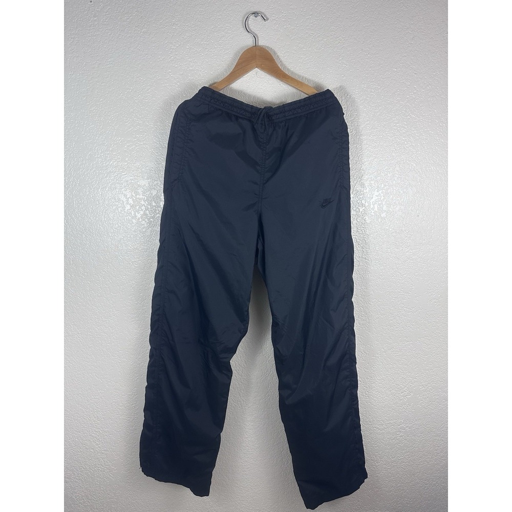 Nike Sportswear Nylon Track Pants Mens M Black Y2K Wide Leg Mesh